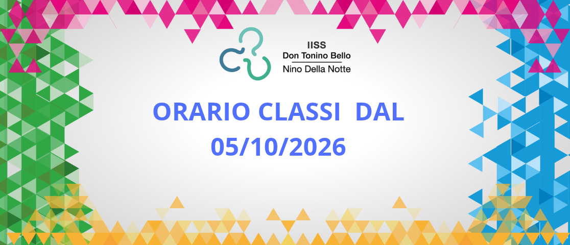 ORARIO CLASSI DAL 05/10/2026